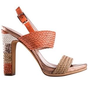 VINCE CAMUTO Adrien Woven Leather Block Heel Sandals